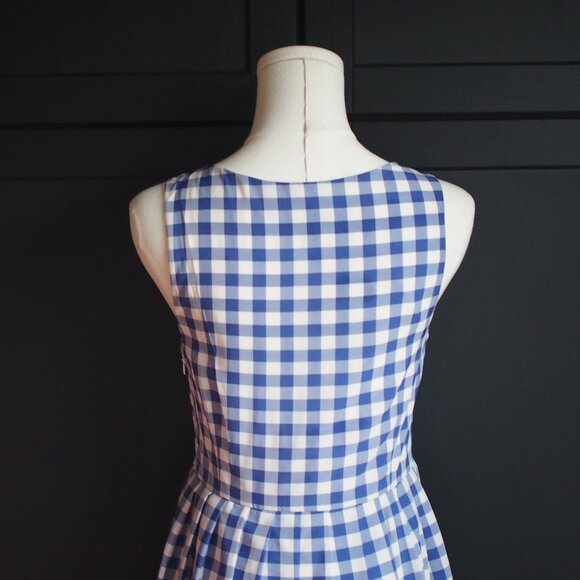 Icone | Sleeveless Blue & White Gingham Dress - Picture 6 of 7